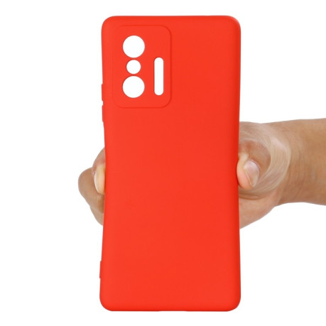 Силіконовий чохол Solid Color Liquid Silicone на Xiaomi 11T/11T Pro 5G - червоний