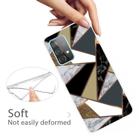Противоударный чехол Marble Pattern для Samsung Galaxy A32 5G- Rhombus Golden Yellow
