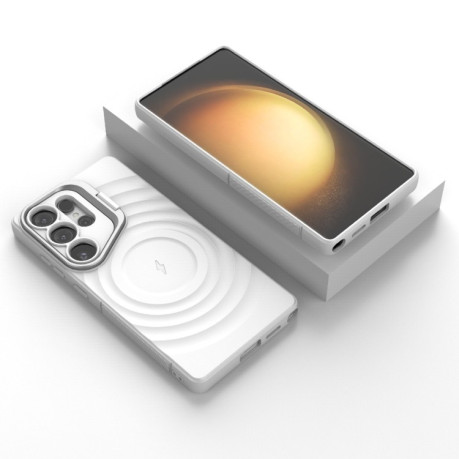 Чохол Lens Frame Bracket Corrugated MagSafe для Samsung Galaxy S25 Ultra 5G - білий