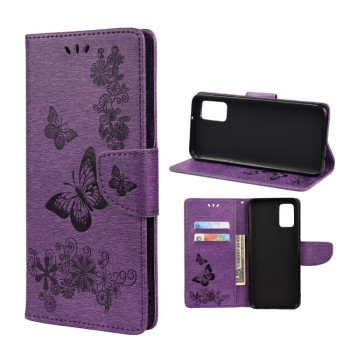 Чехол-книжка Floral Butterfly для Xiaomi Redmi Note 12 Pro 4G/11 Pro Global(4G/5G)/11E Pro - фиолетовый
