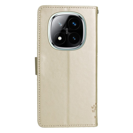 Чохол-книжка Happy Cat Pattern для Xiaomi Redmi Note 14 Pro / 14 Pro+ 5G - золотий