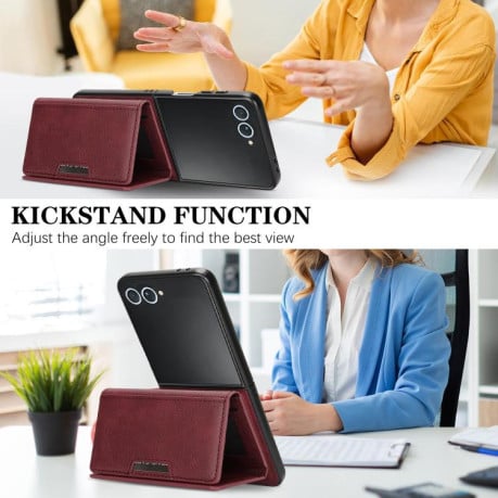 Чохол-книжка Kalebol Strong з MagSafe Tri-Fold з кишенькою для карт на Samsung Galaxy Filp 7 - червоний
