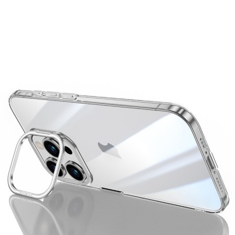 Противоударный чехол SULADA Aluminum Alloy Lens Holder для iPhone 15 Pro Max - серебристый