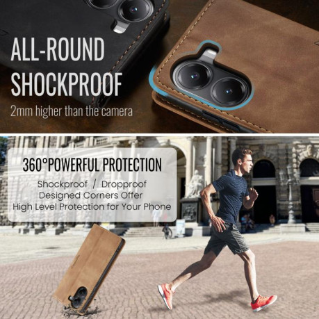 Чохол-книжка CaseMe-013 Multifunctional на Xiaomi Poco X7 Pro - коричневий