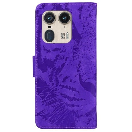 Чехол-книжка Tiger Embossing для Motorola Edge 50 Ultra - фиолетовый