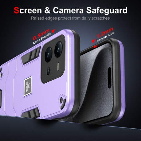 Противоударный Чехол 2 in 1 Shockproof для Vivo V25e - фиолетовый