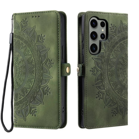Чохол-книжка Totem Embossed Magnetic Leather  для Samsung Galaxy S25 Ultra 5G - зелений