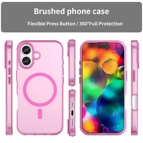 Протиударний чохол MagSafe Frosted Translucent TPU+PC для iPhone 17 - рожевий