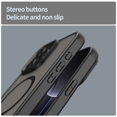 Чохол протиударний Fan Dun Series TPU Hybrid PC Frosted Magsafe для iPhone 16e - чорний