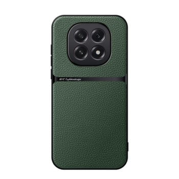 Чехол Litchi Leather Magnetic Full Coverage Shockproof на OPPO A5 5G Global - зеленый