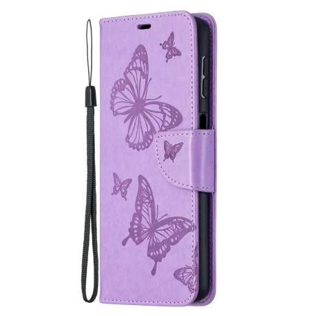Чохол-книжка Butterflies Pattern на Samsung Galaxy A32 5G- фіолетовий