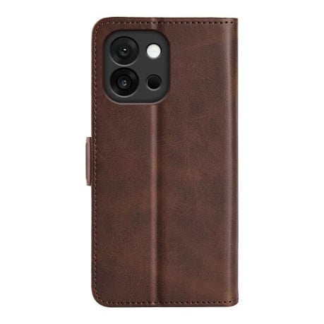 Чехол-книжка Dual-side Magnetic Buckle для OnePlus 13T - коричневый