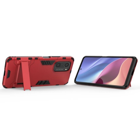 Противоударный чехол Invisible Holder на Xiaomi Mi 11i/Poco F3/Redmi K40/K40 Pro - красный