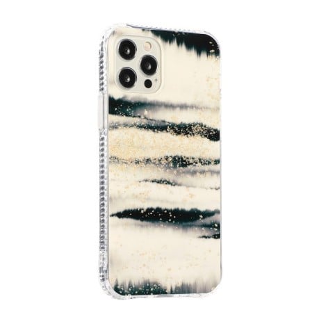 Противоударный чехол Sands Marble IMD Pattern для iPhone 14 Plus - черно-золотой