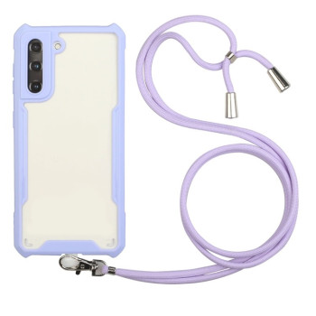 Чехол Acrylic Neck Lanyard для Samsung Galaxy S21 Plus - фиолетовый