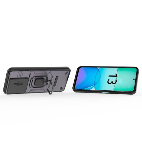 Противоударный чехол Sliding Camshield для Xiaomi Redmi 13 4G Global - фиолетовый