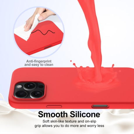 Силиконовый чехол Shockproof Silicone Magsafe для  iPhone 16 Pro Max - красный