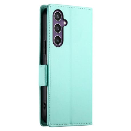 Чохол-книжка Side Buckle з магнітною застібкою та матовою шкірою на Samsung Galaxy S25 FE 5G - зелений