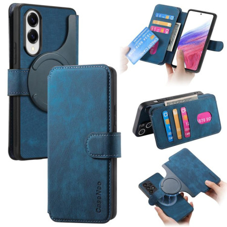 Чехол-книжка CaseNeo MagSafe RFID Anti-theft Retro Leather для Samsung Galaxy S25 Edge 5G - синий