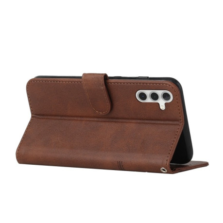 Чехол-книжка Stitching Calf Texture для Samsung Galaxy S25+ / S24+ 5G - коричневый