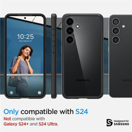 Оригинальный чехол Spigen Ultra Hybrid для Samsung Galaxy S24-matte black