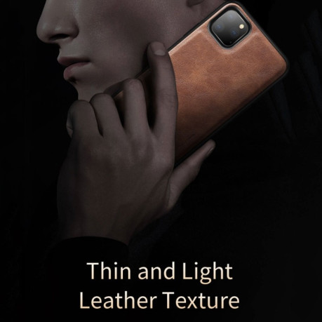 Ультратонкий чехол X-level Earl III Series Leather Texture All-inclusive на iPhone 11 Pro Max -серый