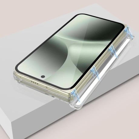 Жесткий чехол Escase с MagSafe и защитой шарнира на Vivo X Fold5 — прозрачный