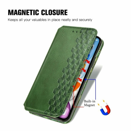 Чохол-книжка Cubic Grid для Samsung Galaxy M15 - зелений