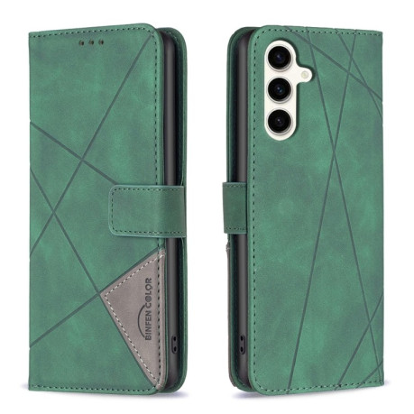 Чохол-книжка Rhombus Texture для Samsung Galaxy S23 FE 5G - зелений