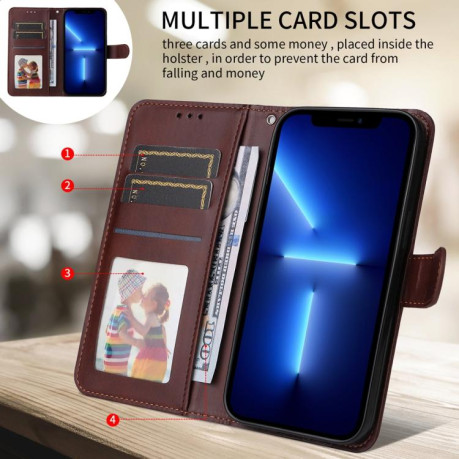 Чохол-книжка Classic Calf Texture Flip Leather для OPPO Reno13 Global - коричневий
