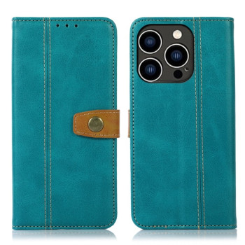 Чехол-книжка Stitching Thread для iPhone 15 Pro Max - зеленый