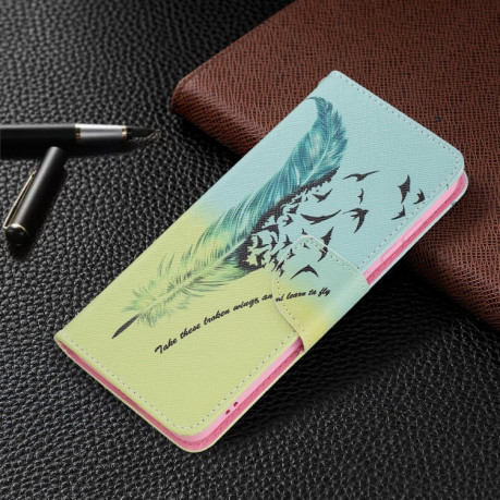 Чехол-книжка Colored Drawing Series на Samsung Galaxy S21 FE - Feather