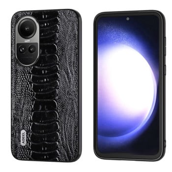 Шкіряний Чохол ABEEL Genuine Leather Weilai Series для OPPO Reno10 Global / Reno10 Pro Global - чорний