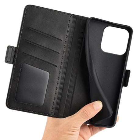 Чехол-книжка Dual-side Magnetic Buckle для Motorola Edge 60 Pro - черный