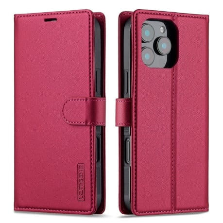 Чохол-книжка LCIMEEKE L2 Series Detachable Magsafe для iPhone 16 Pro - червоний