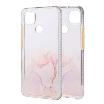 Противоударный чехол Marble Pattern Glittery Powder на Xiaomi Redmi 10A/9C - розовый
