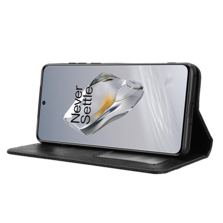 Чехол-книжка Magnetic Buckle Retro Crazy Horse Texture на OnePlus 12R / Ace 3 5G - черный