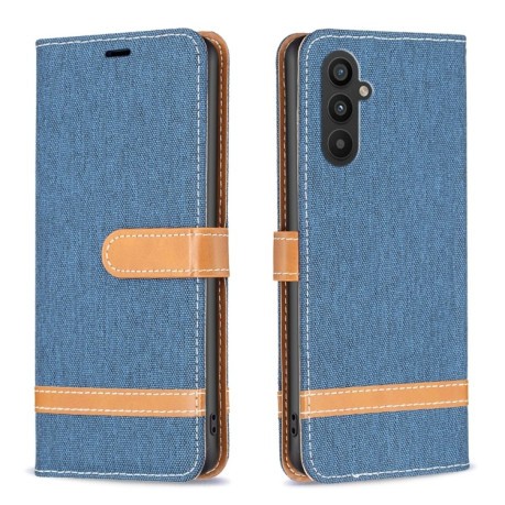 Чохол-книжка Color Matching Denim Texture на Samsung Galaxy A25 5G - синій