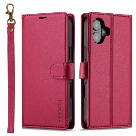 Чохол-книжка LCIMEEKE L2 Series Detachable Magsafe для iPhone 16 Plus - червоний