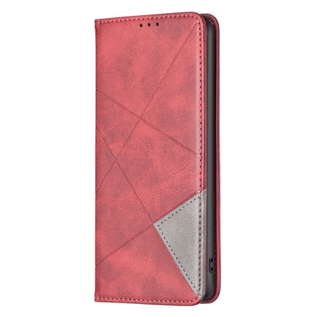 Чехол-книжка Rhombus Texture для Motorola Moto G55 - красный