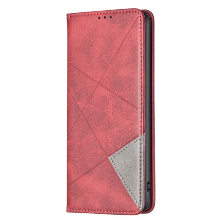 Чехол-книжка Rhombus Texture для OPPO Find X6 Pro 5G Prismatic Invisible Magnetic Leather Phone Case - красный
