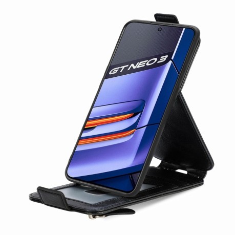 Флип-чехол Zipper Wallet Vertical для Realme GT Neo 3 - черный