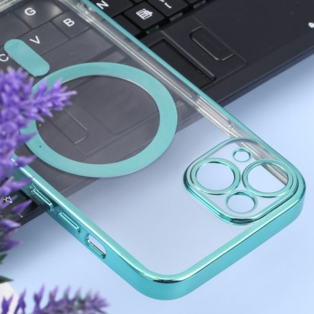 Протиударний чохол MagSafe Electroplating Straight для iPhone 14 Plus - зелений