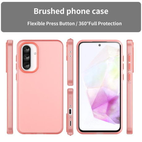 Противоударный чехол Frosted Translucent TPU Hybrid PC для Samsung Galaxy A36 5G - красный