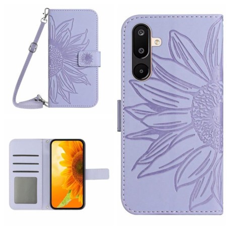 Чехол-книжка Skin Feel Sun Flower для Samsung Galaxy F16 5G / M16 5G - фиолетовый