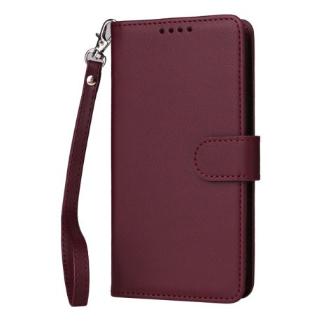 Чохол-книжка BETOPNICE BN-005 2 in 1 Detachable Imitate Genuine Leather для iPhone 16 Pro - винно-червоний