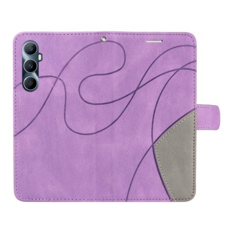 Чохол-книга Dual-color Splicing Flip Leatherr для Realme C65 - фіолетовий