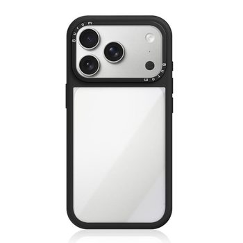 Гібридний чохол Liquid Silicone Frame Hybrid Clear Acrylic із рідкого силікону з акриловою спинкою на iPhone 18 Pro Max — чорний