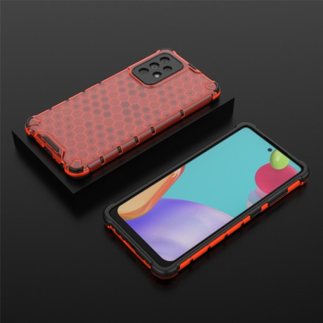 Противоударный чехол Honeycomb на Samsung Galaxy A52/A52s - красный
