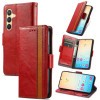 Чохол-книжка CaseNeo Splicing Dual Magnetic Buckle Leather на Samsung Galaxy S24+ 5G - червоний